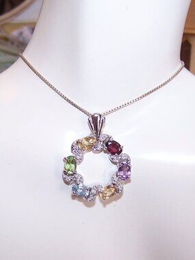 DBJ Dee Berkley Sterling Silver Gemstone Pendant